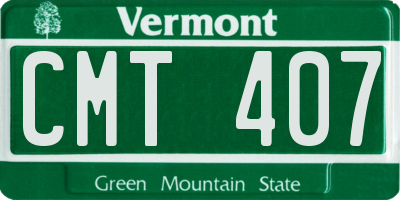 VT license plate CMT407