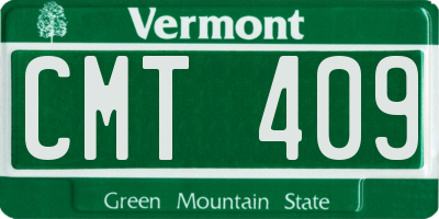 VT license plate CMT409