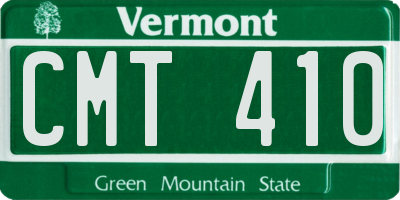 VT license plate CMT410