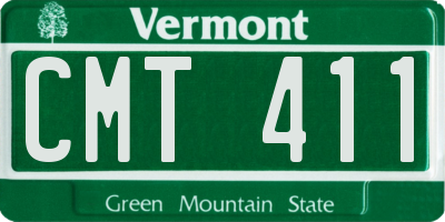VT license plate CMT411