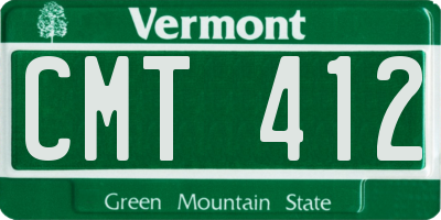 VT license plate CMT412