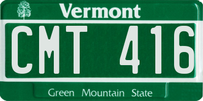 VT license plate CMT416