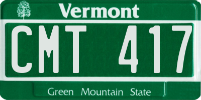 VT license plate CMT417