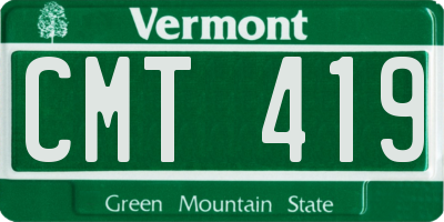 VT license plate CMT419