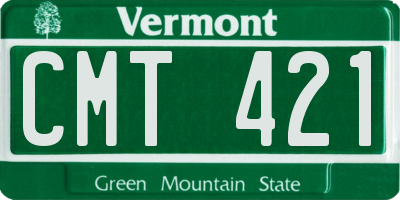 VT license plate CMT421