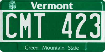 VT license plate CMT423