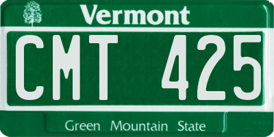 VT license plate CMT425