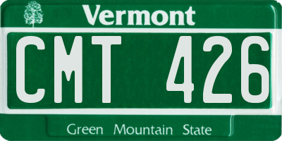 VT license plate CMT426