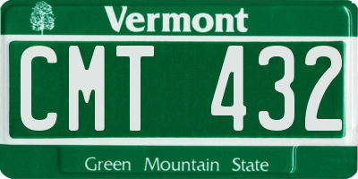 VT license plate CMT432