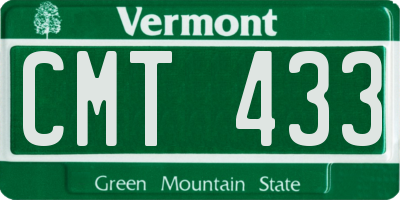 VT license plate CMT433