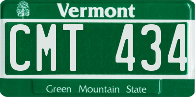 VT license plate CMT434