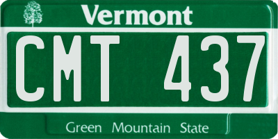 VT license plate CMT437