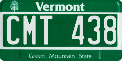 VT license plate CMT438