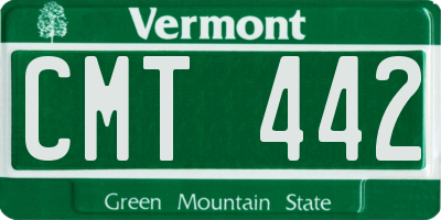 VT license plate CMT442