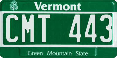 VT license plate CMT443