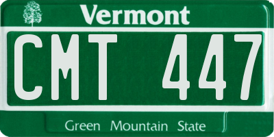 VT license plate CMT447