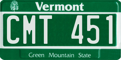 VT license plate CMT451