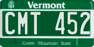 VT license plate CMT452