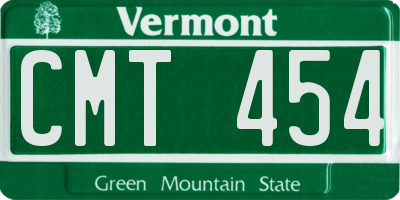 VT license plate CMT454