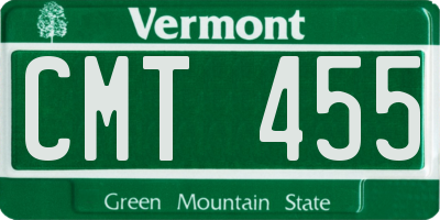VT license plate CMT455