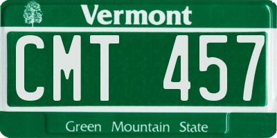 VT license plate CMT457