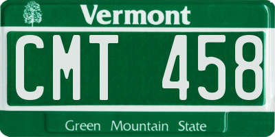 VT license plate CMT458
