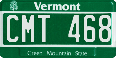 VT license plate CMT468