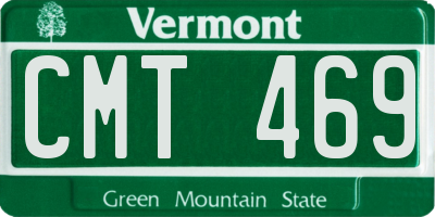 VT license plate CMT469