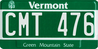 VT license plate CMT476