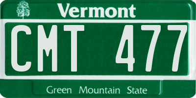 VT license plate CMT477