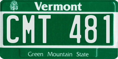 VT license plate CMT481