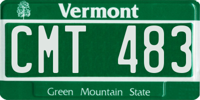 VT license plate CMT483