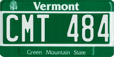 VT license plate CMT484