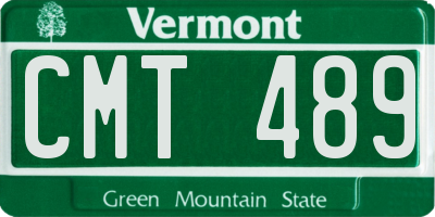 VT license plate CMT489