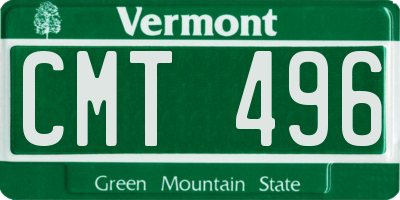 VT license plate CMT496