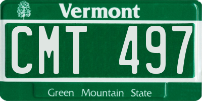 VT license plate CMT497
