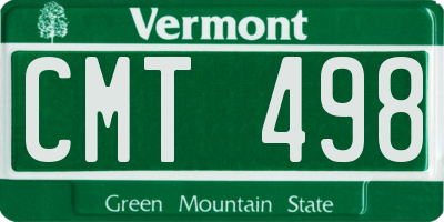 VT license plate CMT498