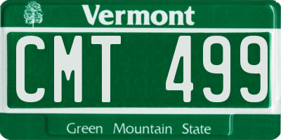 VT license plate CMT499