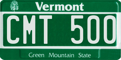 VT license plate CMT500
