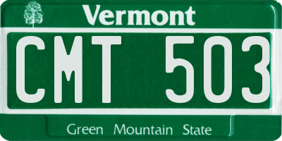 VT license plate CMT503