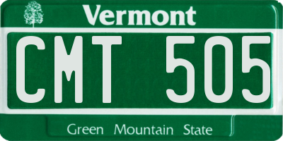 VT license plate CMT505