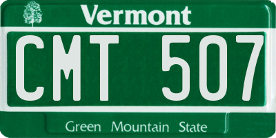 VT license plate CMT507