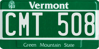 VT license plate CMT508