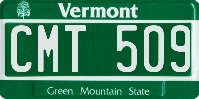 VT license plate CMT509