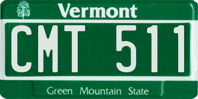 VT license plate CMT511