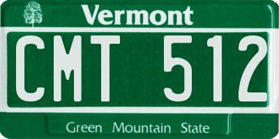 VT license plate CMT512