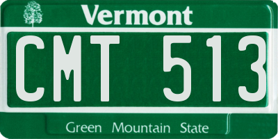VT license plate CMT513