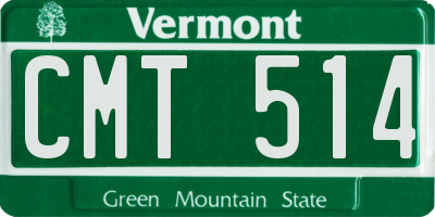 VT license plate CMT514