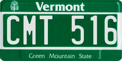 VT license plate CMT516
