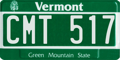 VT license plate CMT517